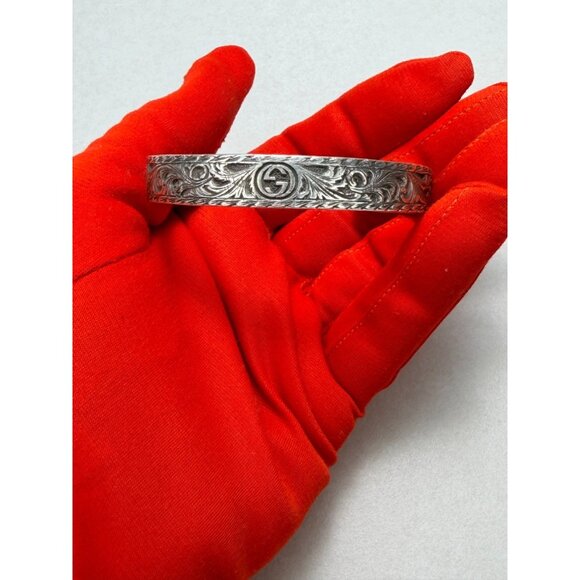 Vintage Gucci Sterling Silver Tigers Feline Cuff Bracelet Rare 925 Statement